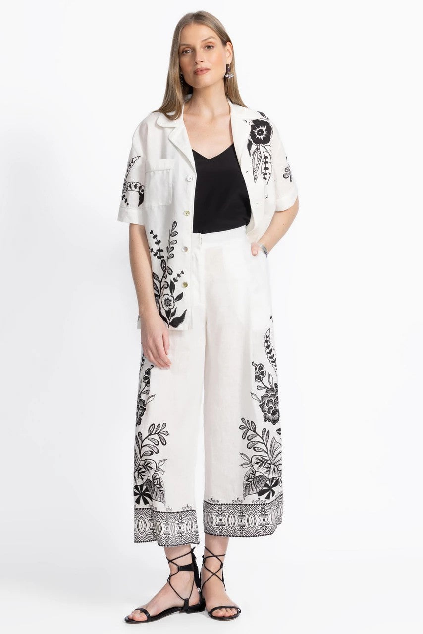 Johnny Was PLEATED LINEN CULOTTE