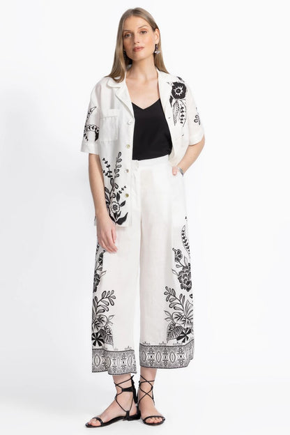 Johnny Was PLEATED LINEN CULOTTE