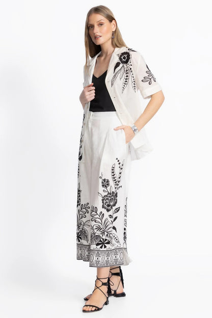 Johnny Was PLEATED LINEN CULOTTE