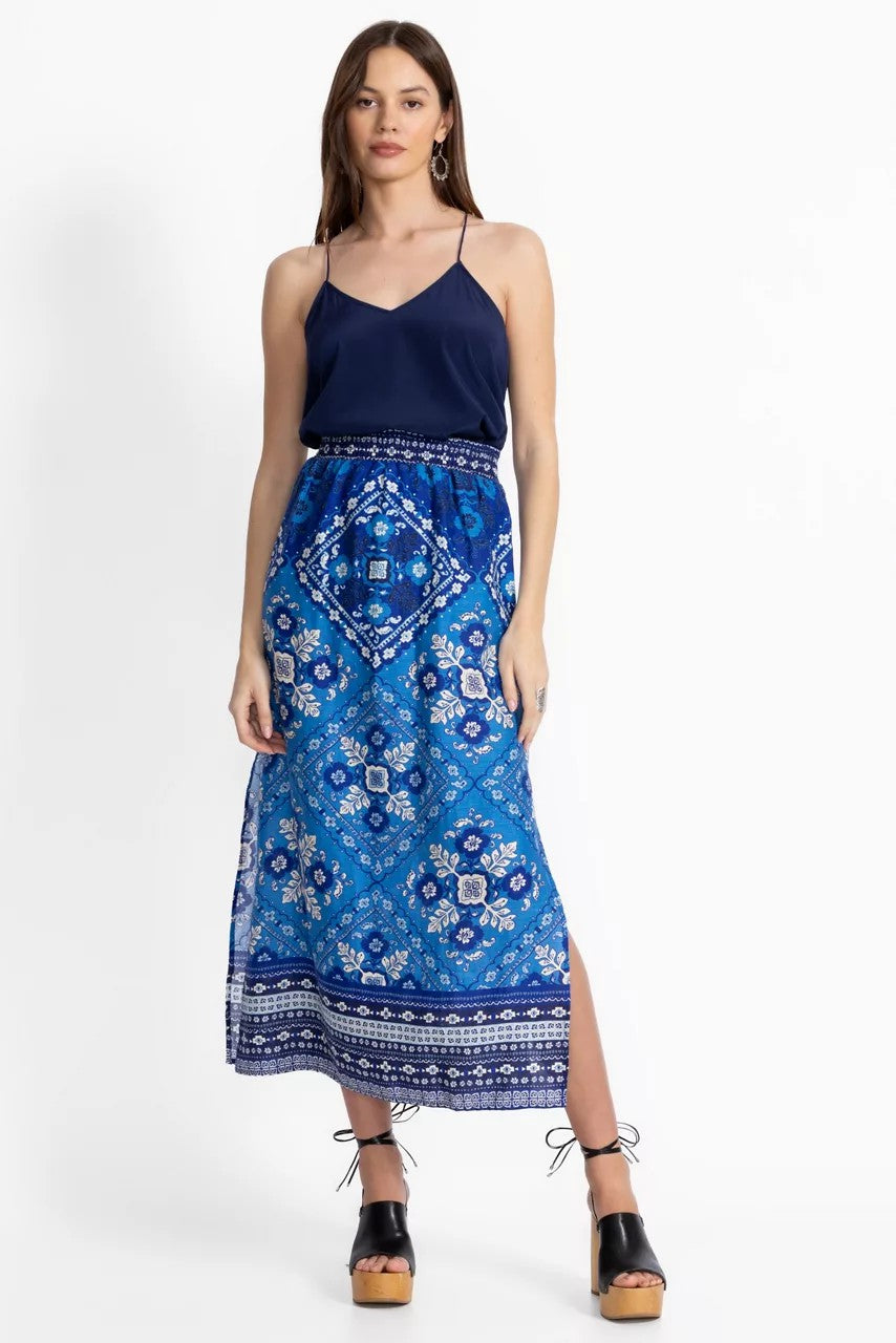 Johnny Was LINEN HIGH SLIT SKIRT