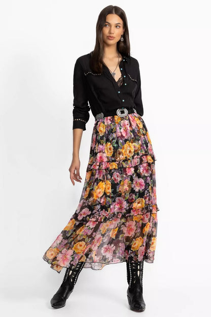 Johnny Was TERRA TIERED MAXI SKIRT