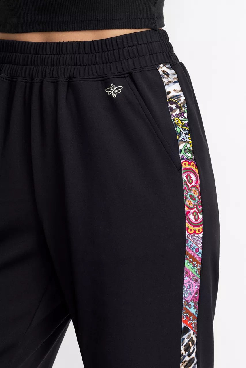 Johnny Was BEE ACTIVE TUXEDO STRIPE TRAVELER PANT