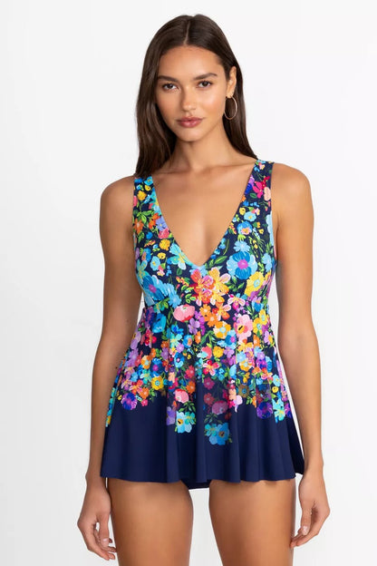 Johnny Was WILD BLOOM BACK TIE SKIRTED ONE PIECE