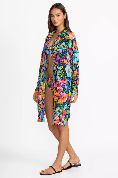 Johnny Was WILD BLOOM LONG SHIRT DRESS