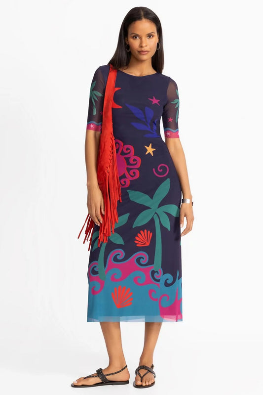 Johnny Was ASTRID MESH MIDI DRESS