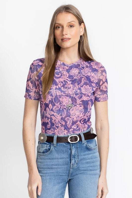 Johnny Was ELEANOR SHORT SLEEVE MESH TEE