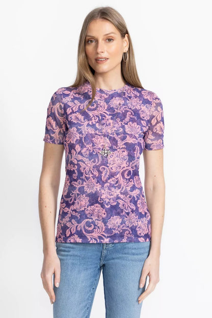 Johnny Was ELEANOR SHORT SLEEVE MESH TEE