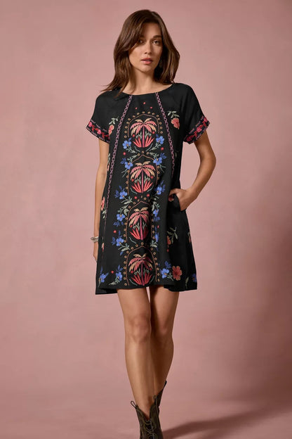 Johnny Was RAGLAN SEAMED DRESS