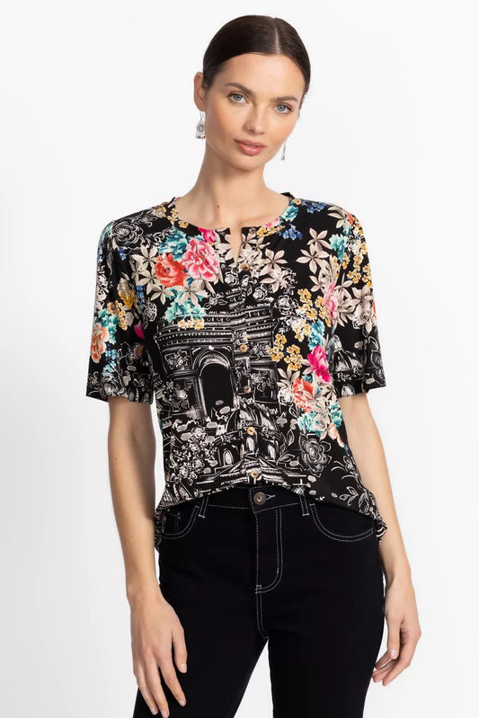 Johnny Was THE JANIE FAVORITE KIMONO SLEEVE MANDARIN TEE