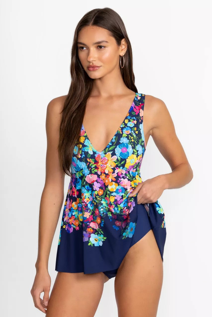 Johnny Was WILD BLOOM BACK TIE SKIRTED ONE PIECE