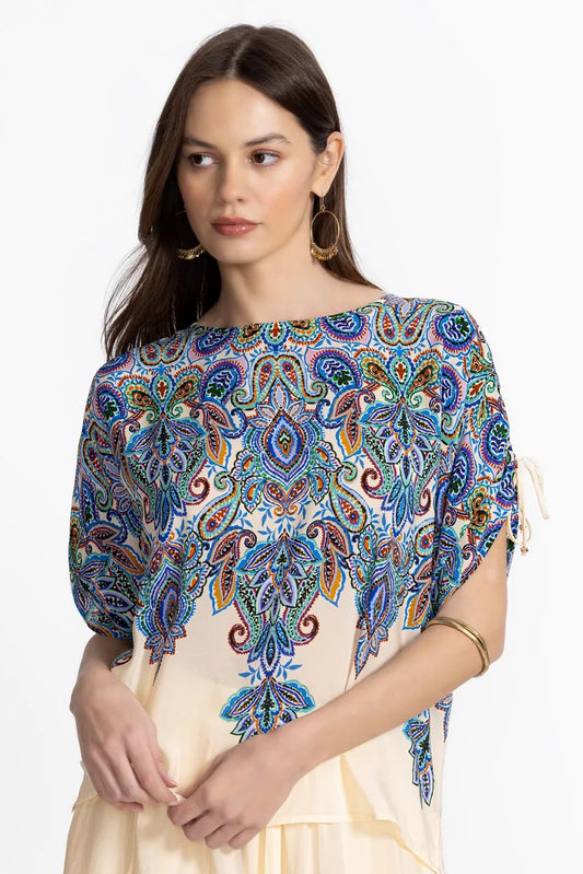 Johnny Was RUCHED SLEEVE BLOUSE