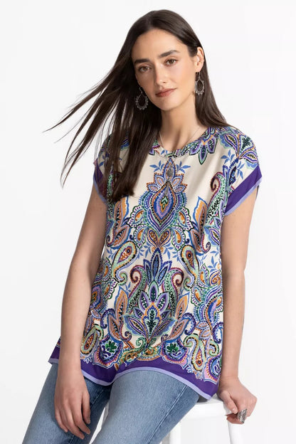 Johnny Was THE JANIE FAVORITE CREW NECK DRAPED TEE