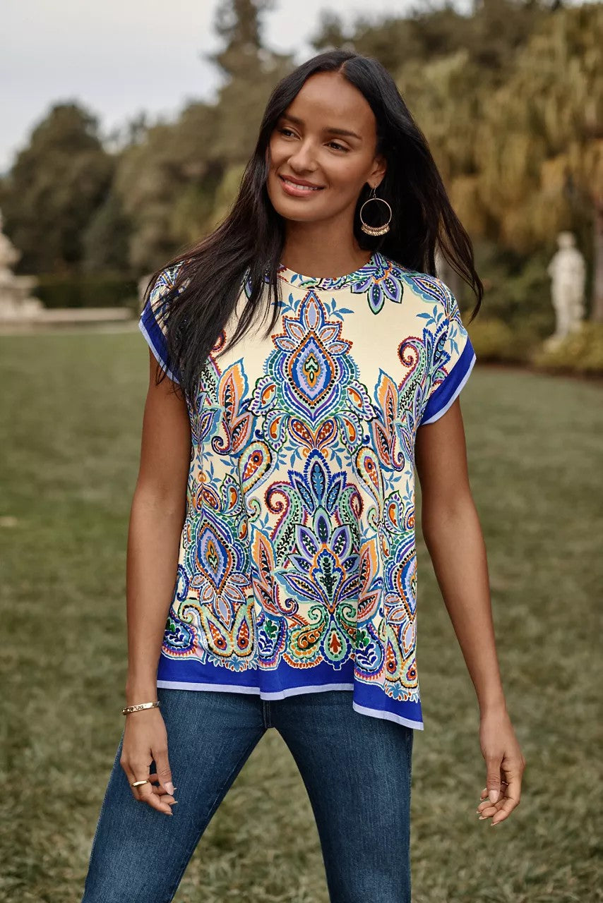 Johnny Was THE JANIE FAVORITE CREW NECK DRAPED TEE