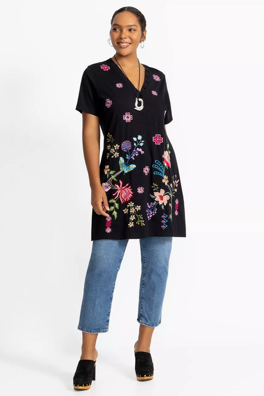 Johnny Was BUTTON NECK KNIT DRESS