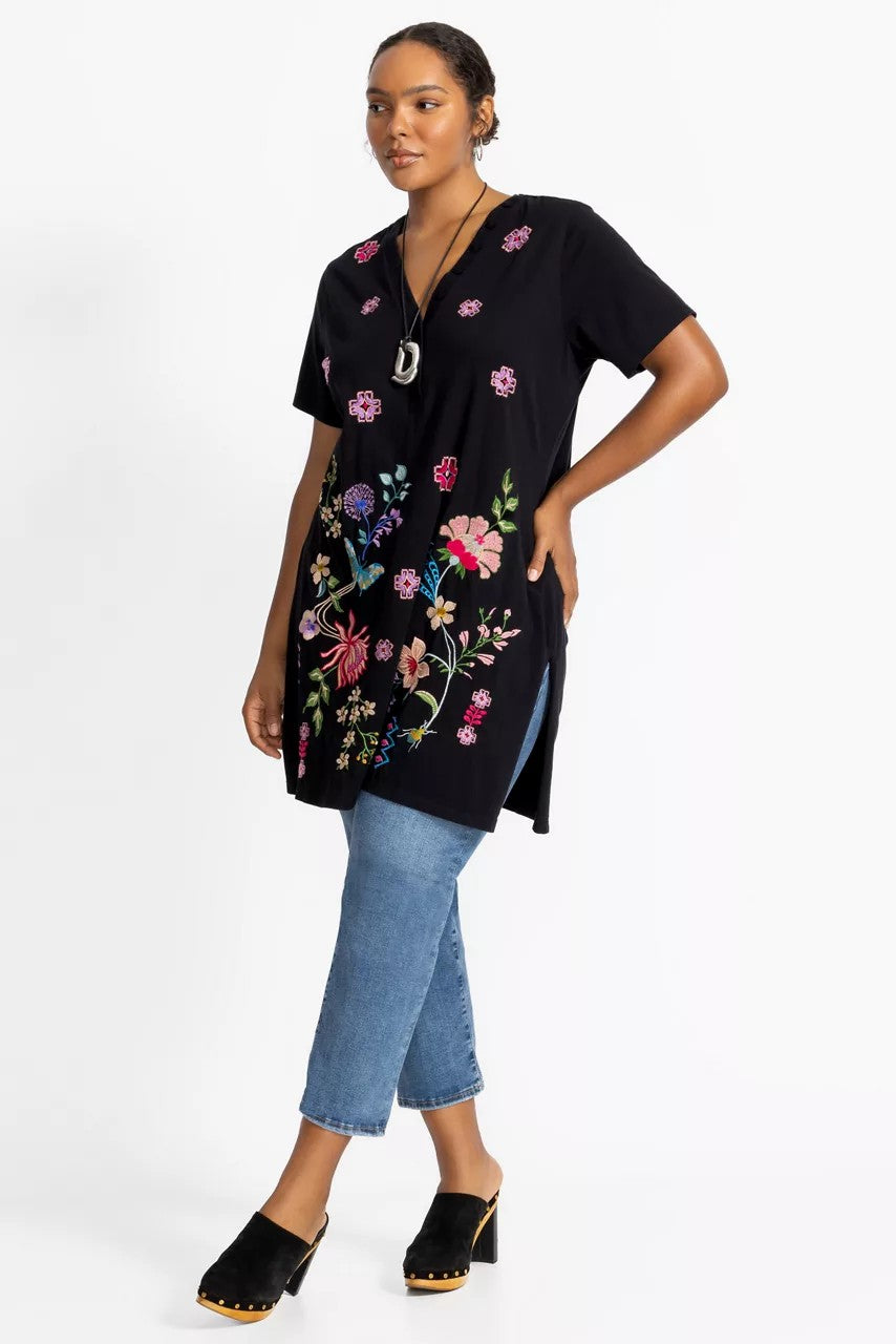 Johnny Was BUTTON NECK KNIT DRESS