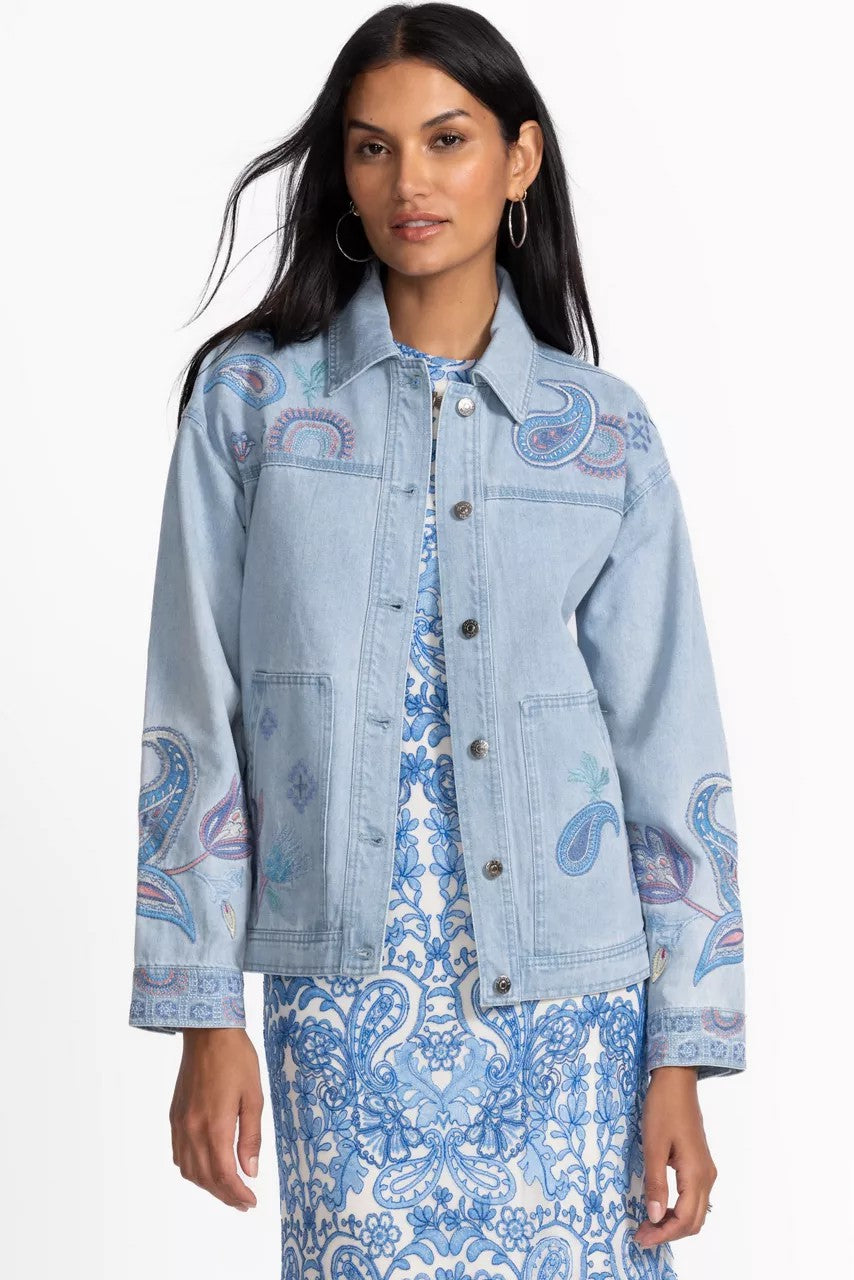 Johnny Was TRAPUNTO DENIM CHORE JACKET