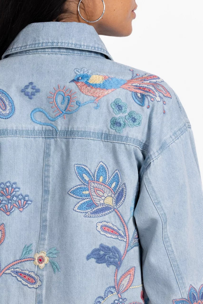 Johnny Was TRAPUNTO DENIM CHORE JACKET