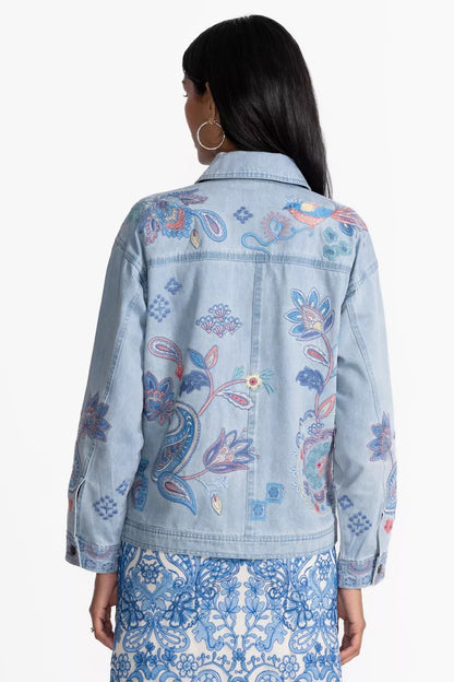 Johnny Was TRAPUNTO DENIM CHORE JACKET