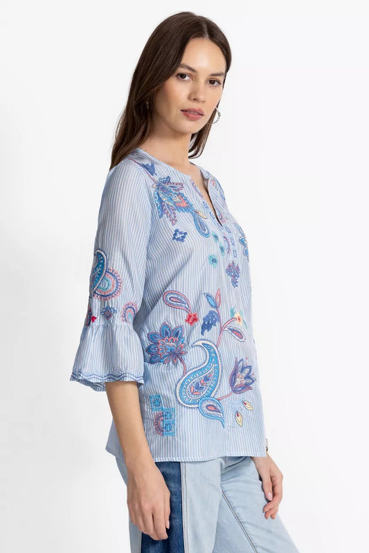 Johnny Was RUFFLE SLEEVE BLOUSE