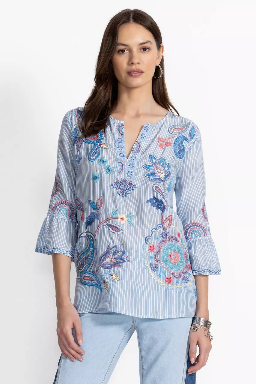 Johnny Was RUFFLE SLEEVE BLOUSE