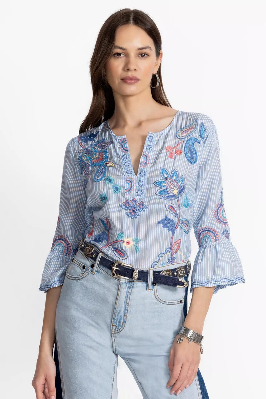 Johnny Was RUFFLE SLEEVE BLOUSE
