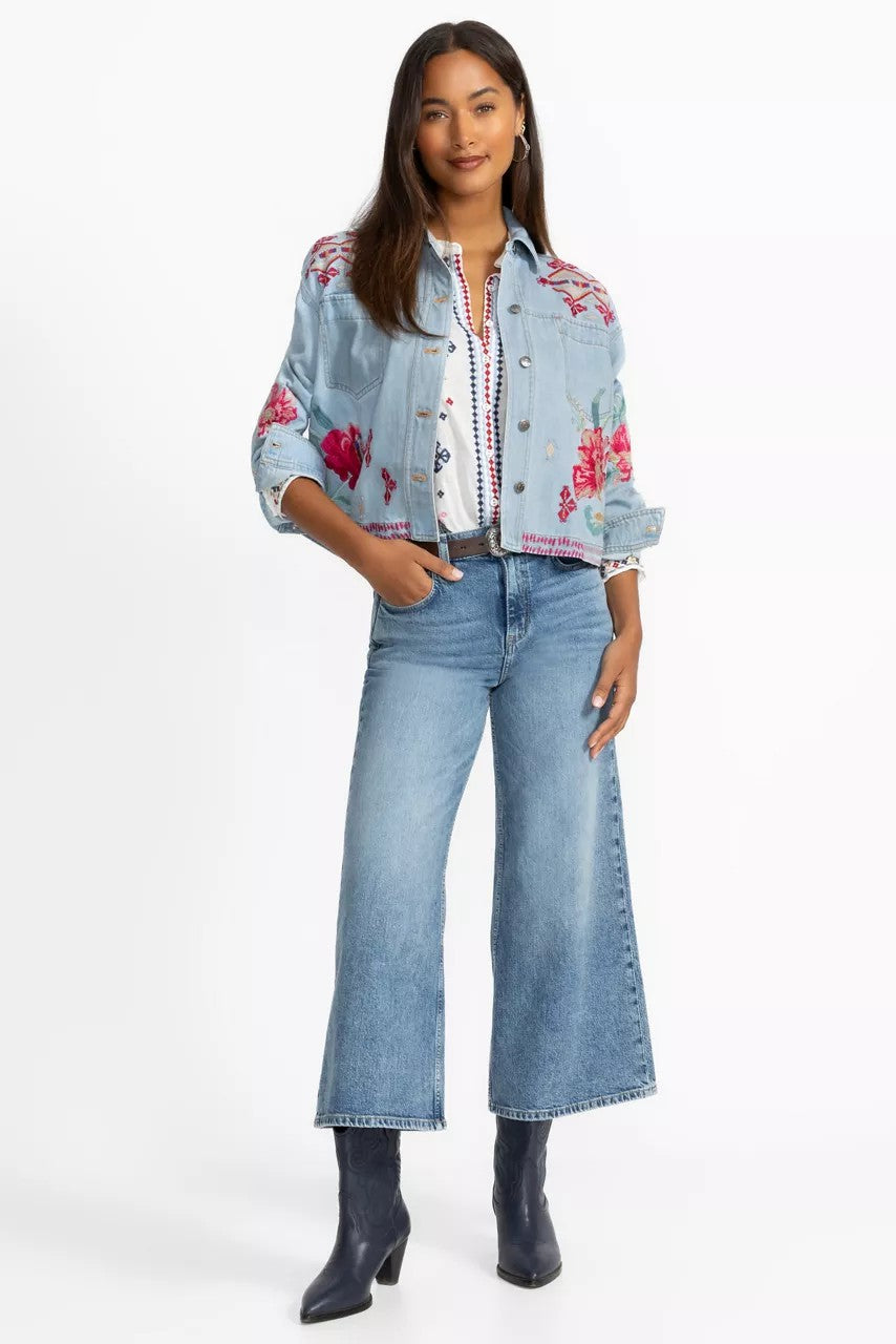Johnny Was CROPPED DENIM JACKET