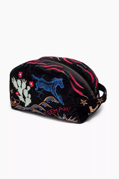 Johnny Was TEXAS COTTON VELVET MAKEUP BAG