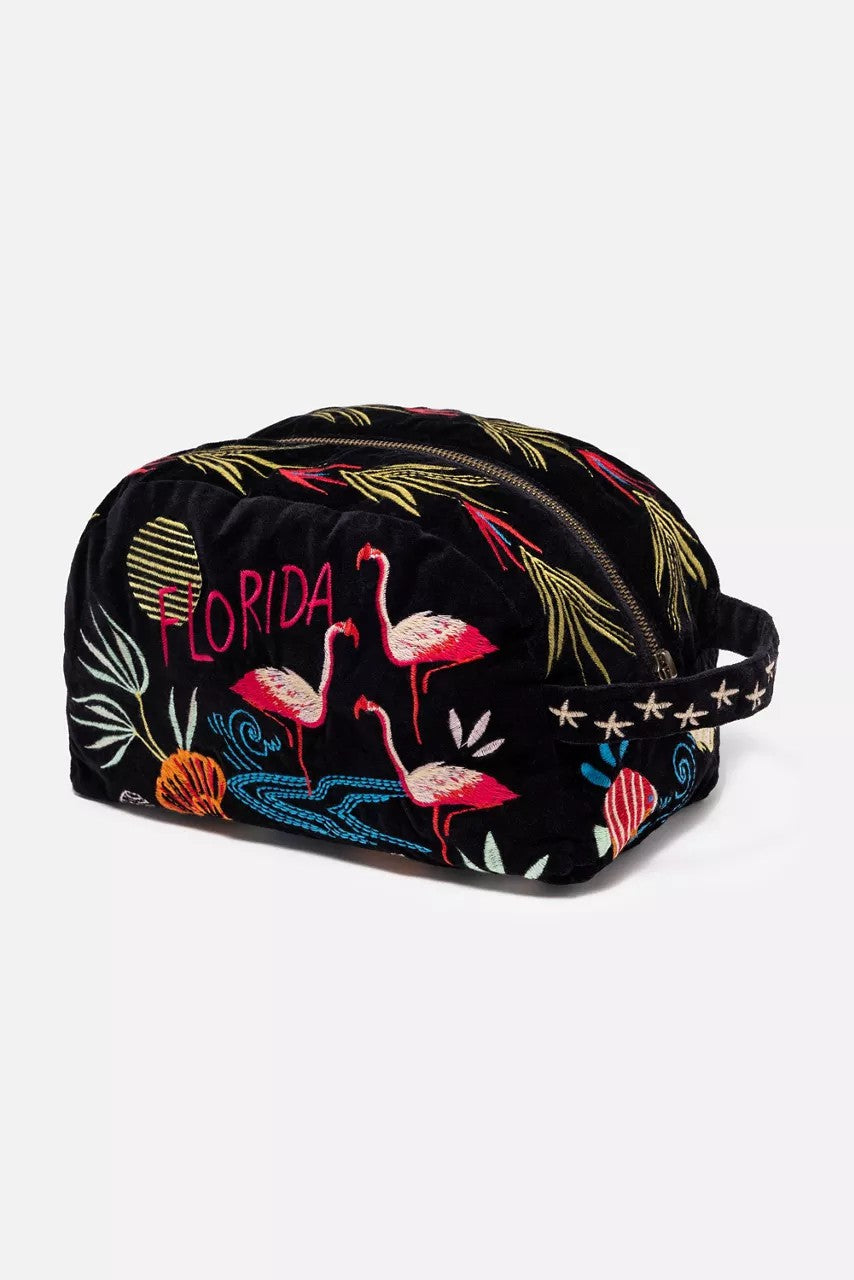 Johnny Was FLORIDA COTTON VELVET MAKEUP BAG