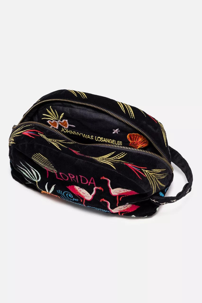 Johnny Was FLORIDA COTTON VELVET MAKEUP BAG