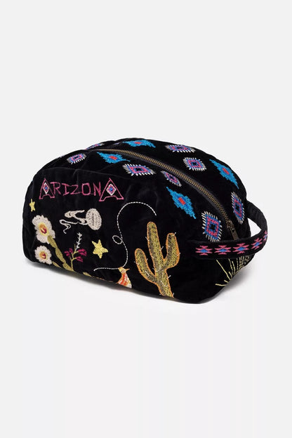 Johnny Was ARIZONA COTTON VELVET MAKEUP BAG