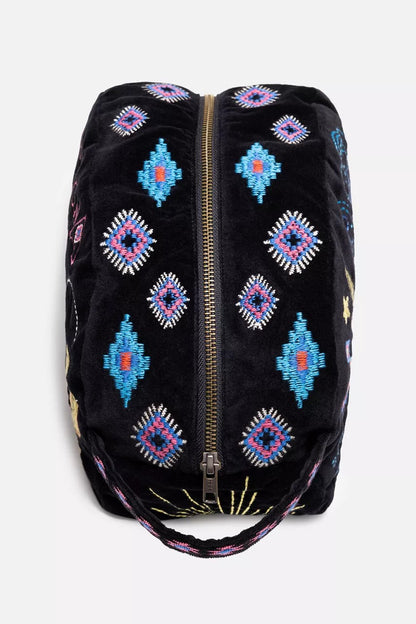 Johnny Was ARIZONA COTTON VELVET MAKEUP BAG