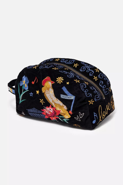 Johnny Was NASHVILLE COTTON VELVET MAKEUP BAG