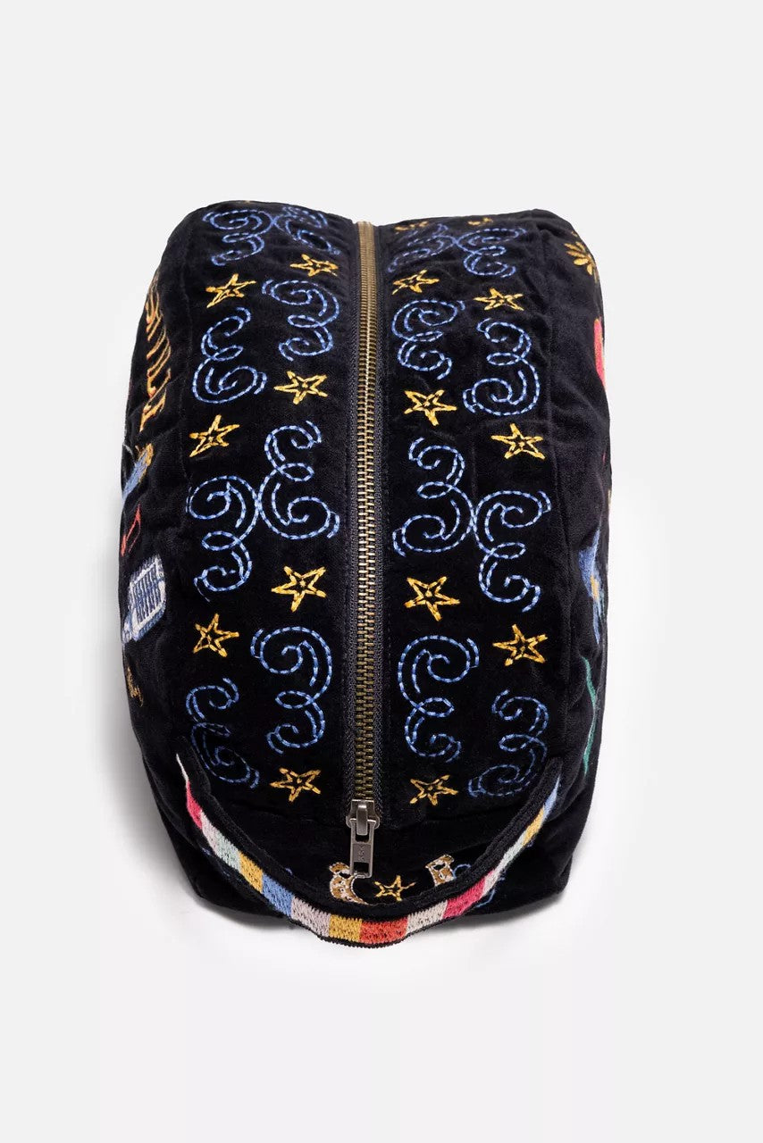 Johnny Was NASHVILLE COTTON VELVET MAKEUP BAG