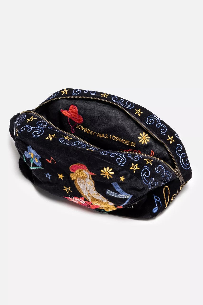 Johnny Was NASHVILLE COTTON VELVET MAKEUP BAG