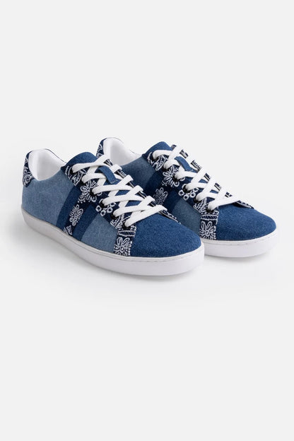 Johnny Was BANDANA EMBROIDERED DENIM SNEAKER