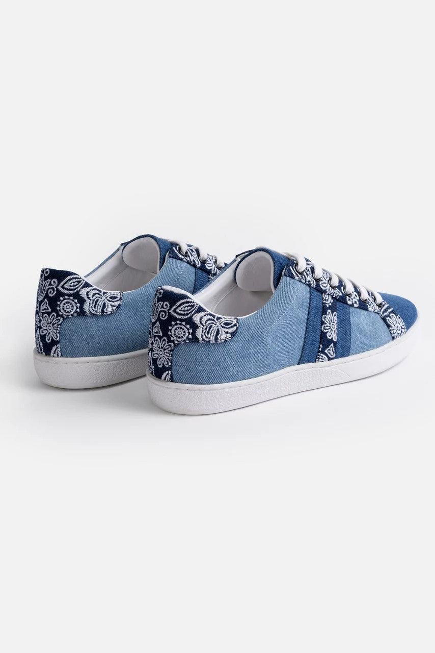 Johnny Was BANDANA EMBROIDERED DENIM SNEAKER