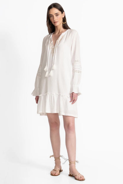 Johnny Was GAUZE RUFFLE TIER MINI DRESS