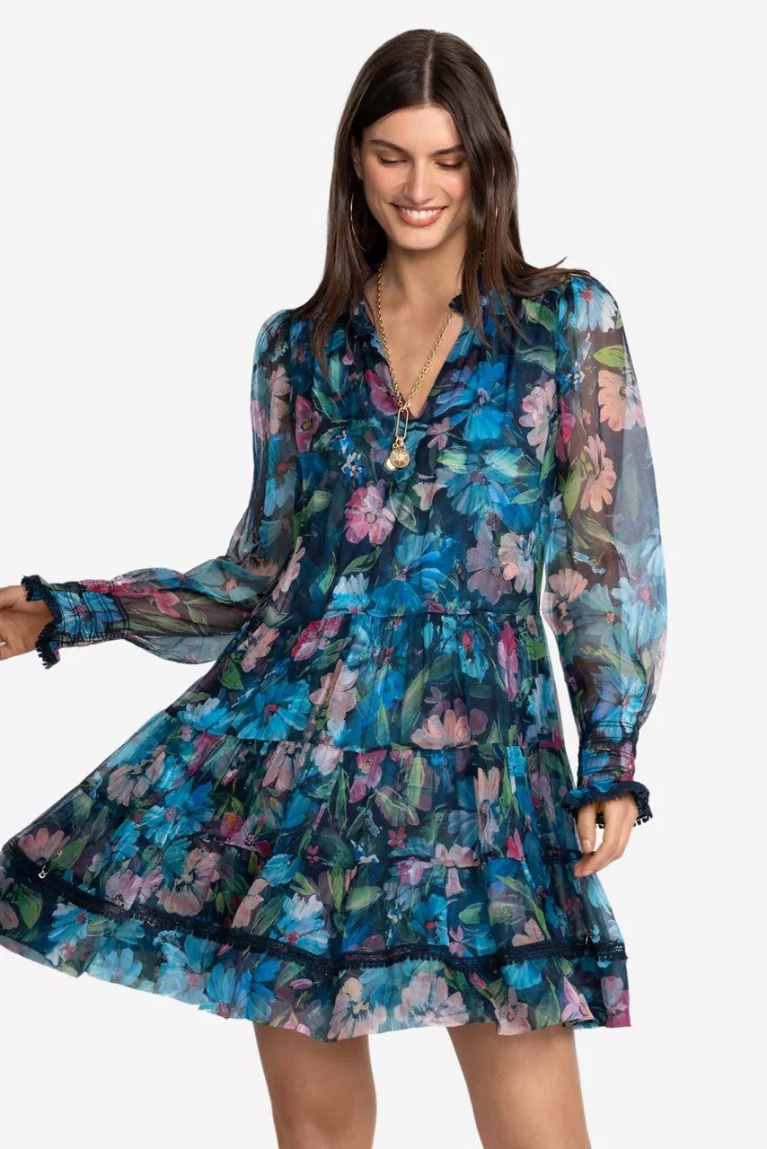 Johnny Was MARYAH TIERED MINI DRESS