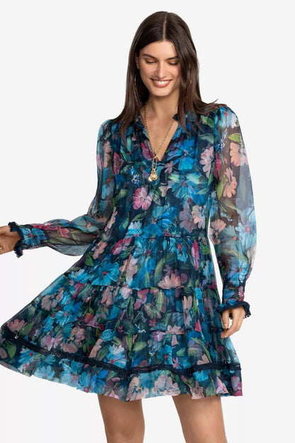 Johnny Was MARYAH TIERED MINI DRESS