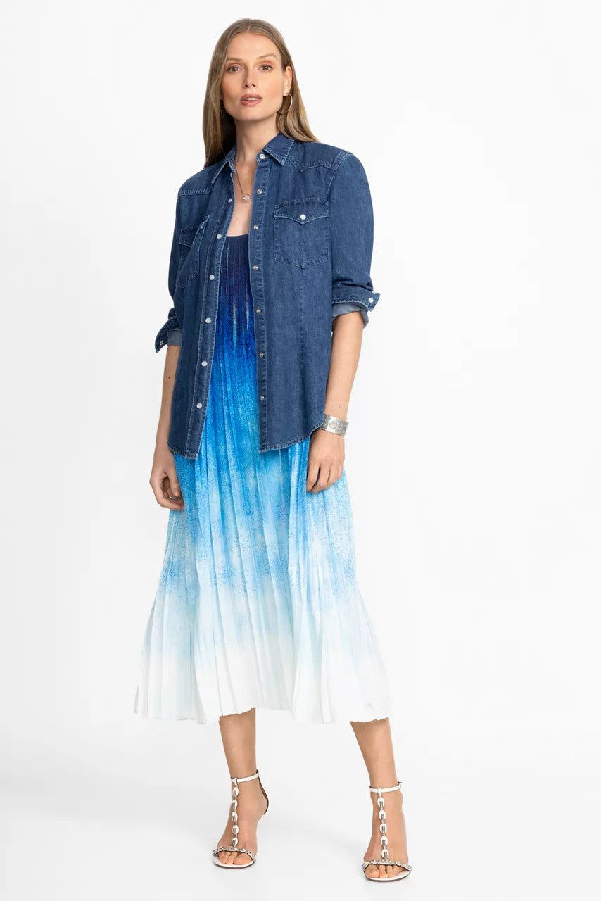 Johnny Was TYE PLEATED MIDI DRESS