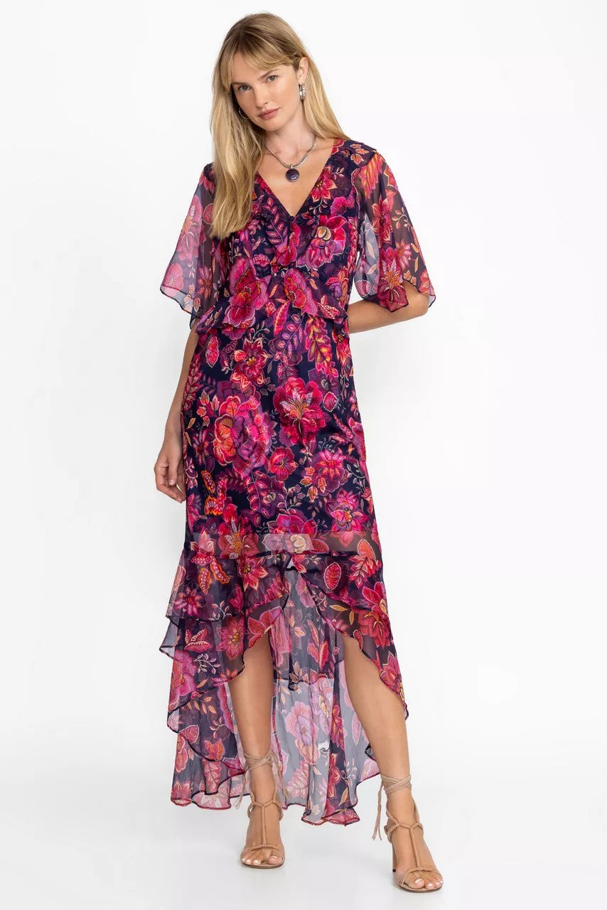 Johnny Was LUXEE RUFFLE MAXI DRESS