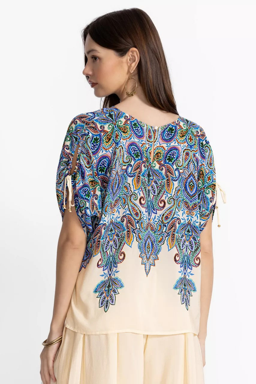 Johnny Was RUCHED SLEEVE BLOUSE