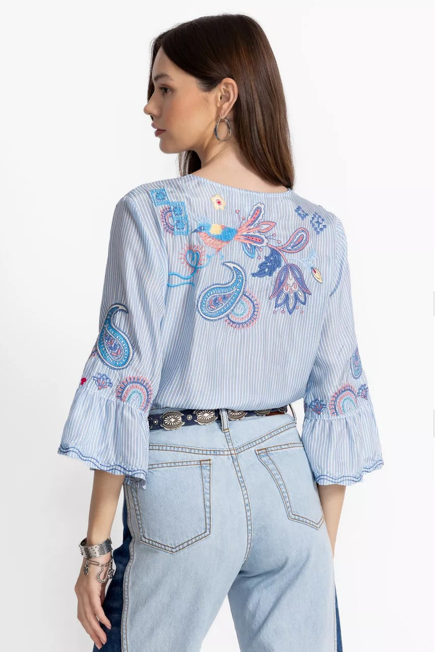 Johnny Was RUFFLE SLEEVE BLOUSE