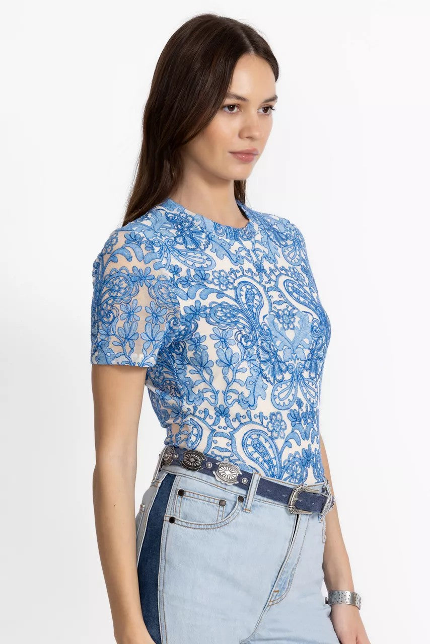 Johnny Was ELEANOR SHORT SLEEVE MESH TEE