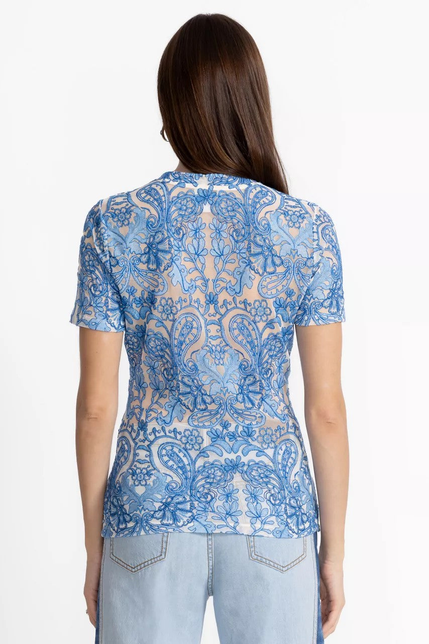 Johnny Was ELEANOR SHORT SLEEVE MESH TEE
