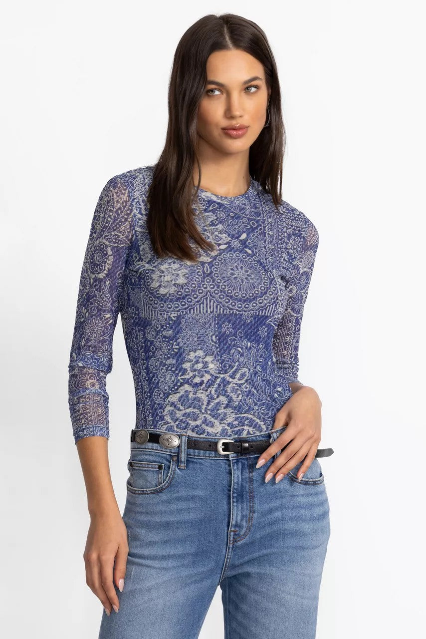 Johnny Was NATALIE LONG SLEEVE MESH TEE