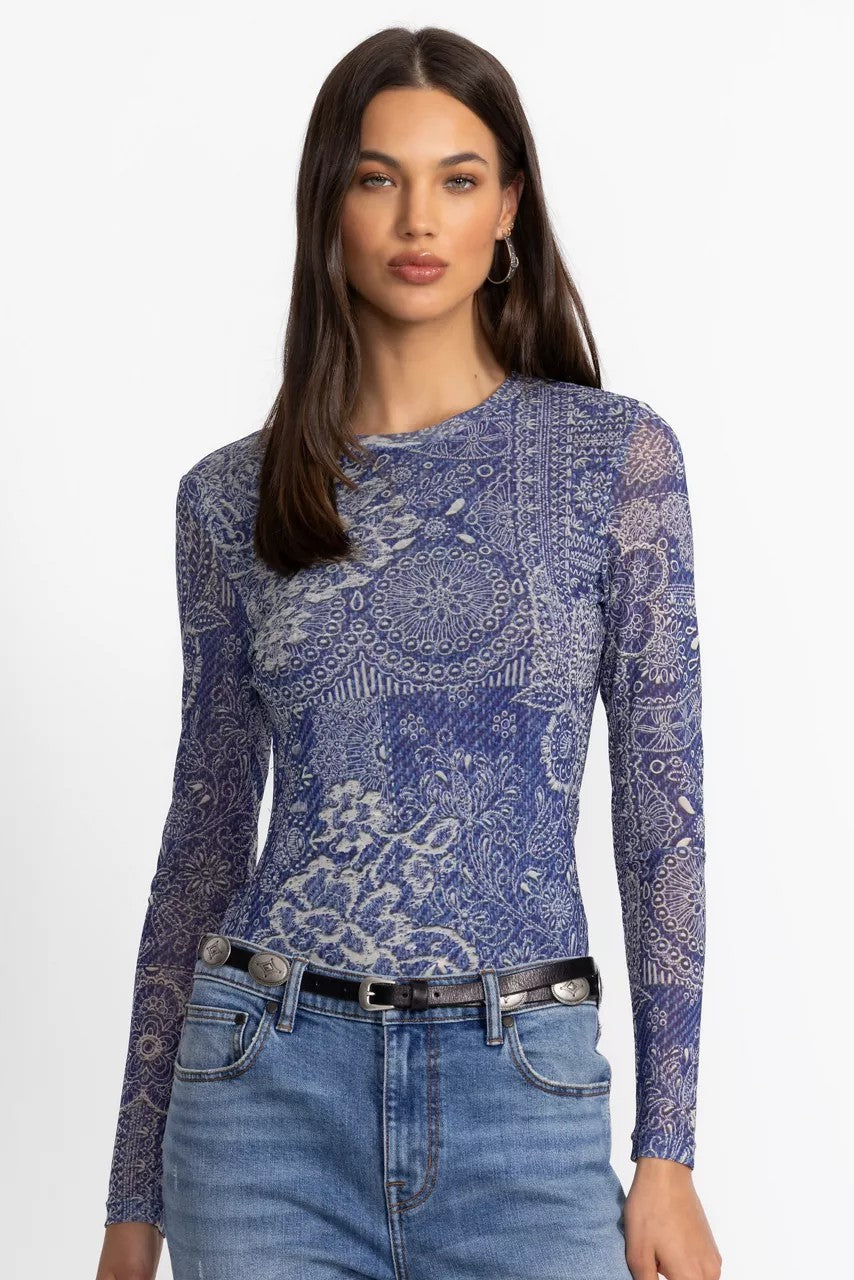 Johnny Was NATALIE LONG SLEEVE MESH TEE