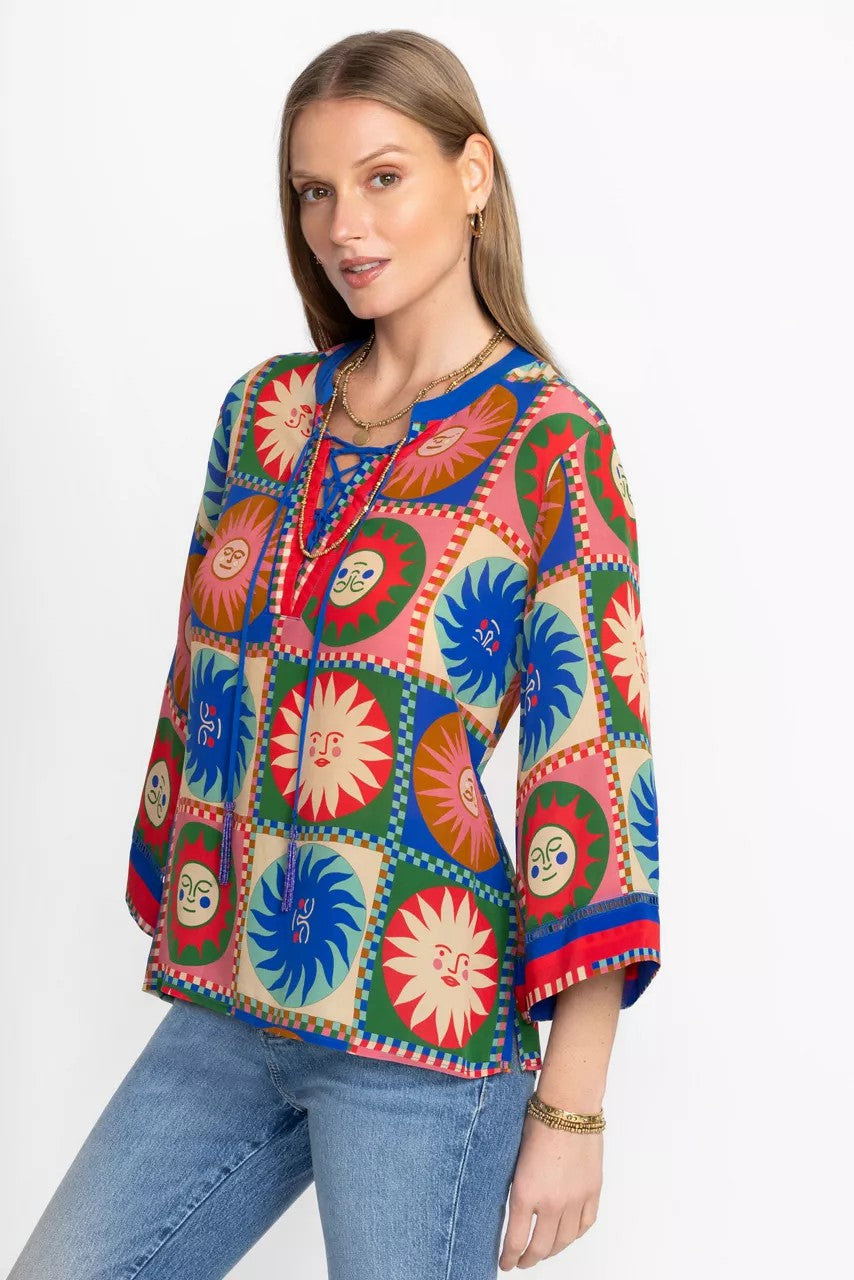 Johnny Was FRONT TIE VILLA BLOUSE