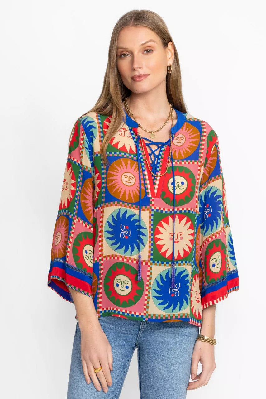 Johnny Was FRONT TIE VILLA BLOUSE