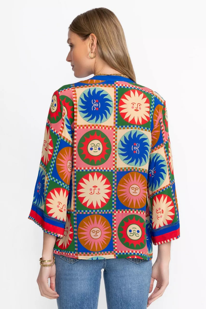 Johnny Was FRONT TIE VILLA BLOUSE